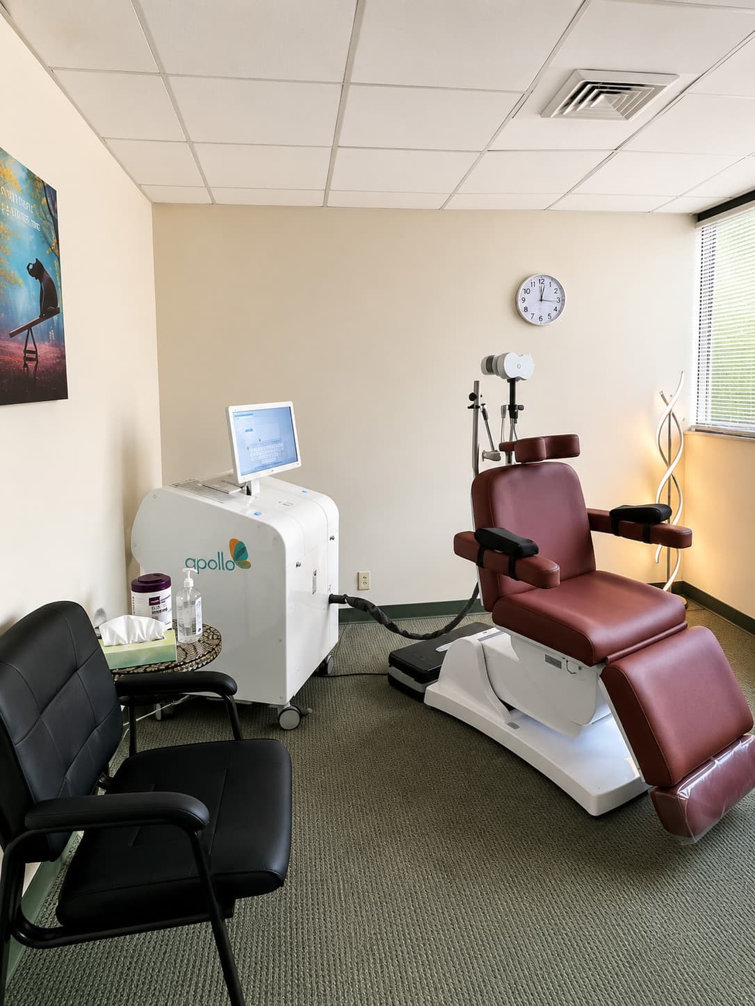 TMS therapy chair at Zen Psychiatry in White Plains, NY